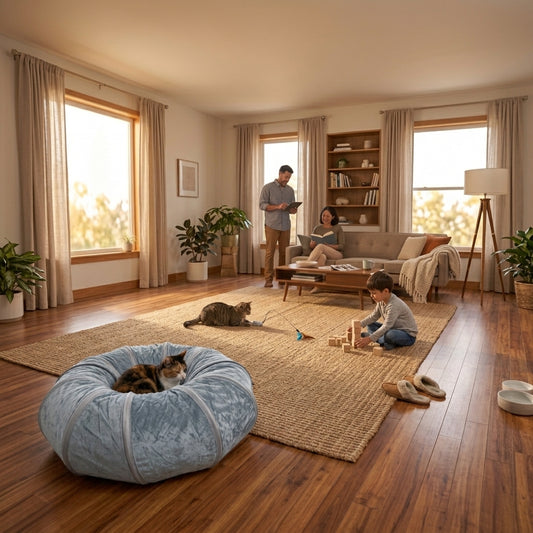 Juguete Cama Túnel para Gatos 2 en 1