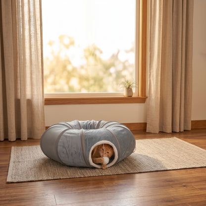 Juguete Cama Túnel para Gatos 2 en 1