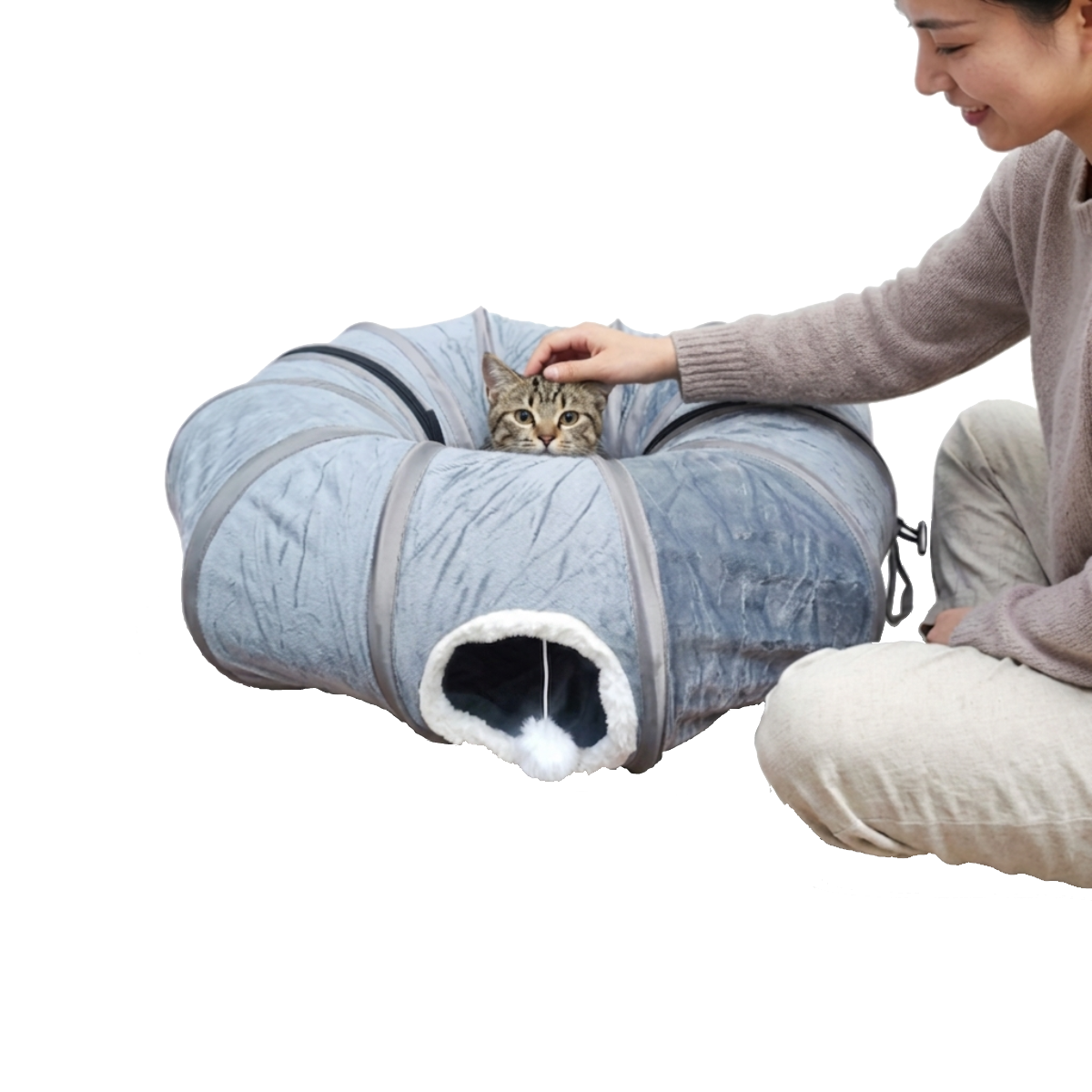 Juguete Cama Túnel para Gatos 2 en 1