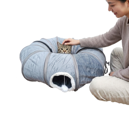 Juguete Cama Túnel para Gatos 2 en 1