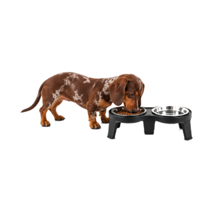 Comedero Doble Acero Inoxidable Antideslizante para Mascotas